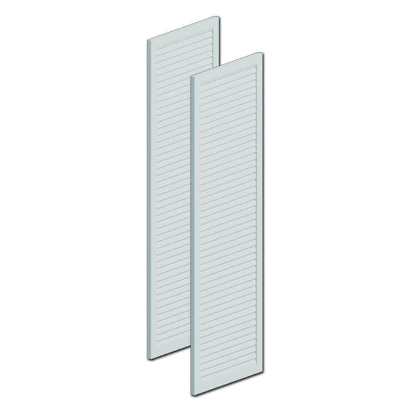 Fypon 54 in. x 16 in. x 1 in. Polyurethane Louvered Shutters without Center Rail Pair