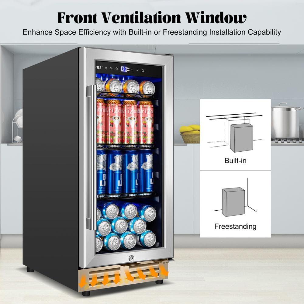 Compact Stainless Steel Undercounter Smart Beverage Refrigerator