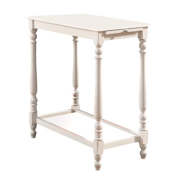 William's Home Furnishing Deering White Transitional Style Open Shelf Side Table