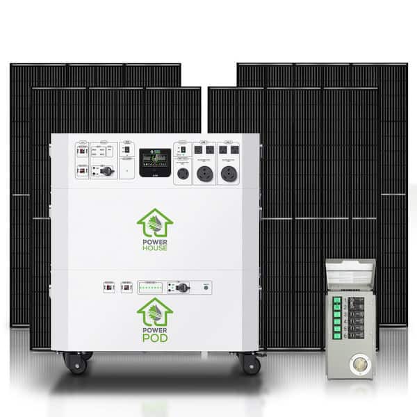 NATURE'S GENERATOR Powerhouse Platinum PE 7,200-Watt Solar Generator w/(1) 100Ah Battery Expansion Pod, (4) 410-Watt Panels, Transfer Kit