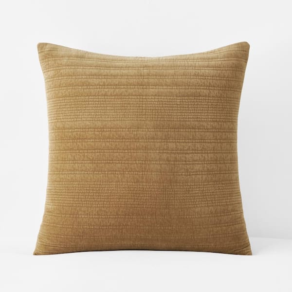 The Company Store Legends Luxury Line Stitch Velvet Gold Cotton Euro Quilted Sham