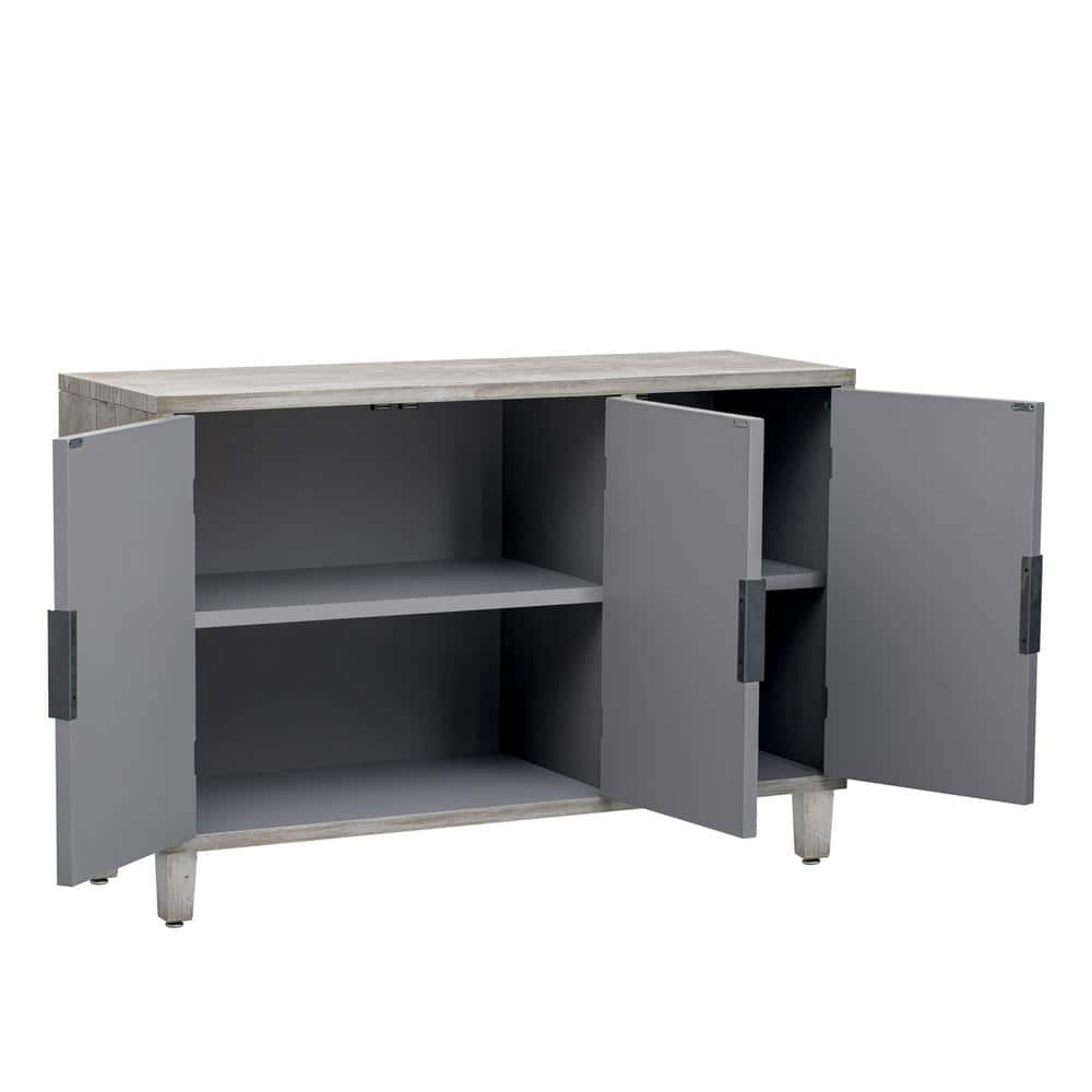 45.3 in. W x 15.7 in. D x 31.9 in. H Bathroom Gray Linen Cabinet
