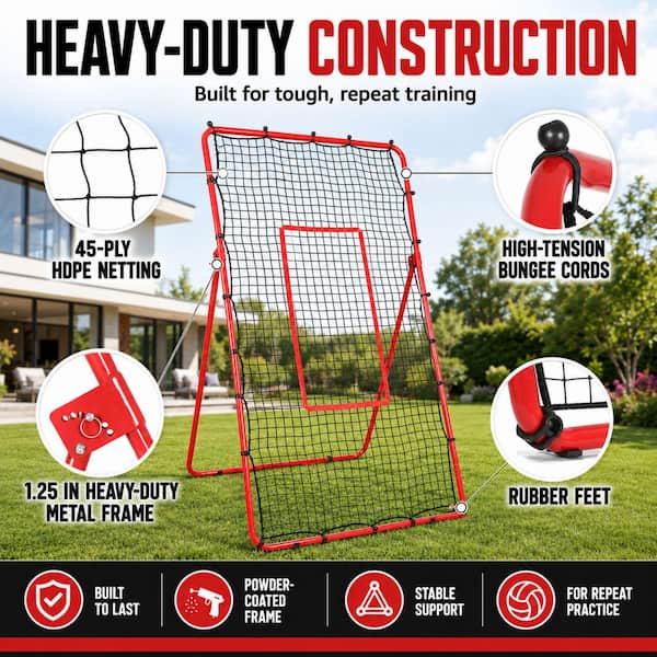 ZEALFEEL Volleyball Rebounder 4 x 7 ft. , 6-Angle Adjustable