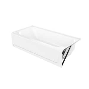 BootzCast 60 in. x 30 in. Soaking Bathtub with Right Drain in White