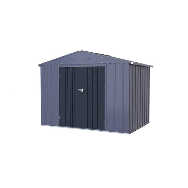 VEIKOUS 10 ft. W x 12 ft. D Metal Shed Storage 120 sq. ft. in Gray