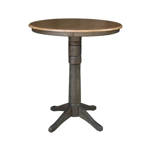 International Concepts Hickory /Coal 36 in. Round Solid Wood Bar Height Dining Table