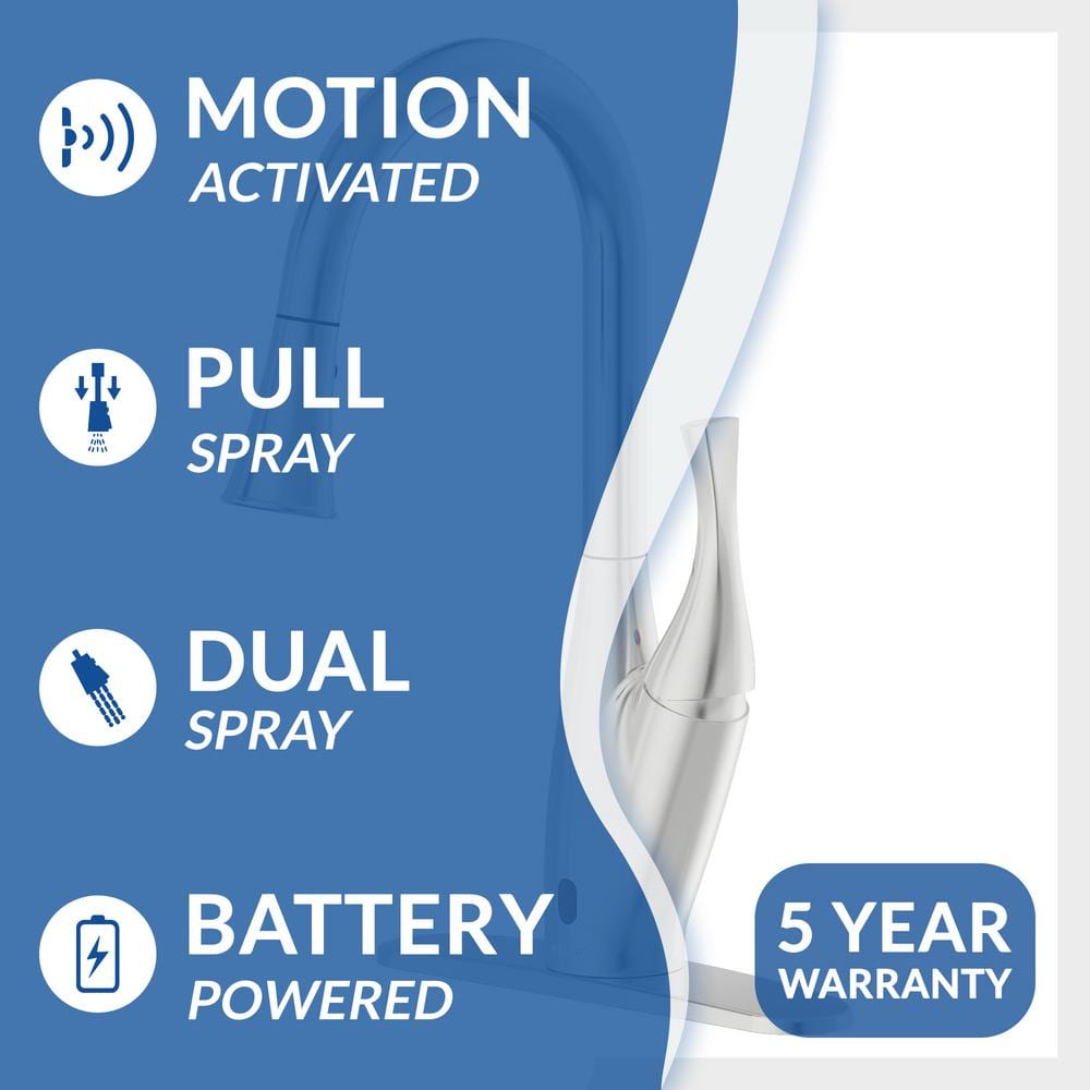 Brushed Nickel Pull-Down Kitchen Faucet with Spray