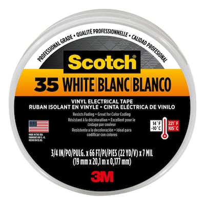 0.75 in. x 66 ft. x 7 mil #35 Electrical Tape, White