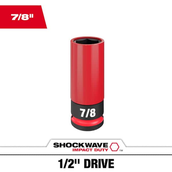 Milwaukee SHOCKWAVE 1/2 in. Drive 7/8 in. Lug Nut Impact Socket (1-Pack)
