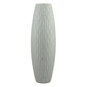 16 in. H Weathered Wood Decorative Vase in Pale Ocean