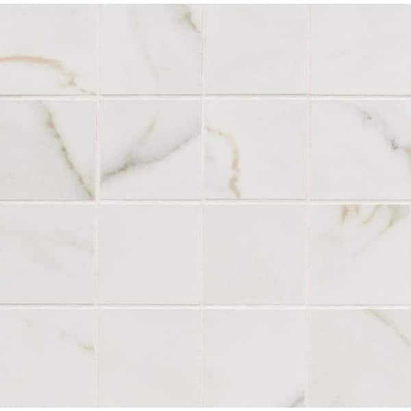 MSI Leonardo Venato 3 in. Square 12 in. x 12 in. x 0.39 in. Matte Porcelain Mesh-Mounted Mosaic Tile (10.89 sq. ft./Case)