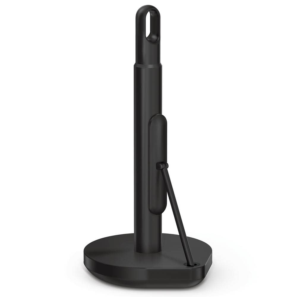 Matte Black Steel Tension Arm Paper Towel Holder