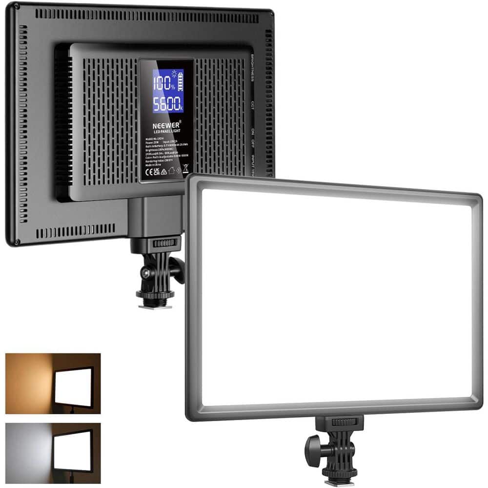 92 LED Video Light Panel 3200-5600K CRI97+ Ultra Thin Bi Color Dimmable DSLR Camera Soft Light for Video Recording