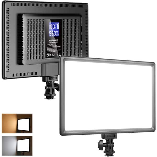 Lukyamzn 92 LED Video Light Panel 3200-5600K CRI97+ Ultra Thin Bi Color Dimmable DSLR Camera Soft Light for Video Recording