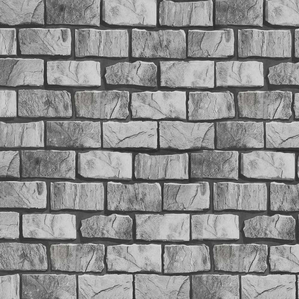 Bricks Grey, Beige Vinyl Strippable Roll (Covers 35.5 sq. ft.)
