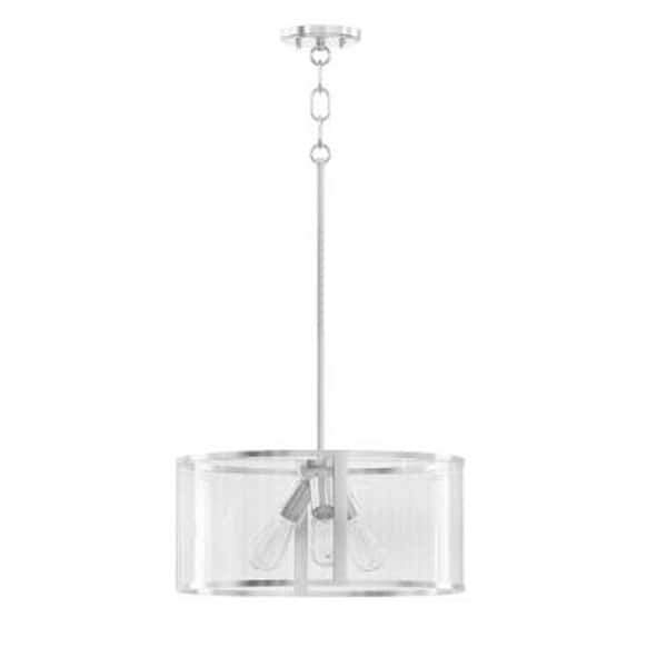 Fifth and Main Lighting Oxygen 3-Light Brushed Nickel Finish Shaded Pendant Light