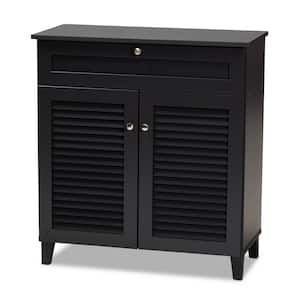 33.38 in. H x 30.75 in. W Gray Wood Shoe Storage Cabinet