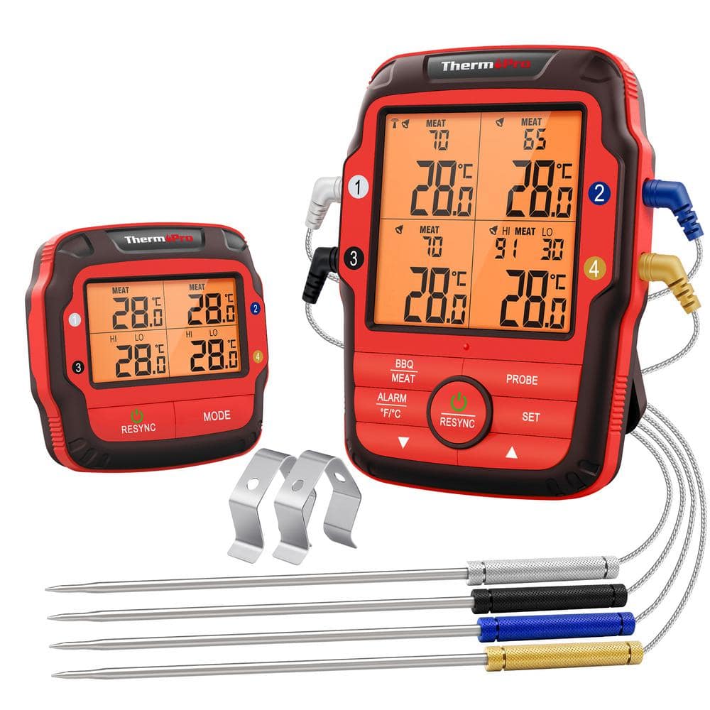 ThermoPro Dual Probe Wireless Meat Thermometer Red TP828BW - Best Buy