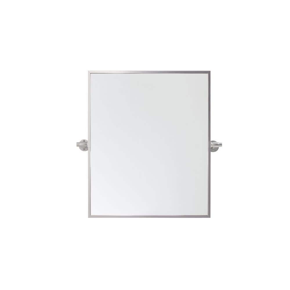 Timeless Home 20 in. W x 24 in. H Aluminum Silver Pivot Mirror