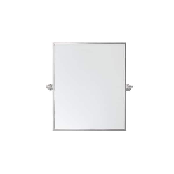 Unbranded Timeless Home 20 in. W x 24 in. H Aluminum Silver Pivot Mirror