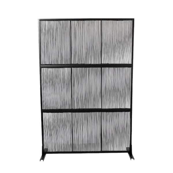 72.1 in. Metal Garden Fence Outdoor Privacy Screen Garden Screen Panels in Black (1-Pack)