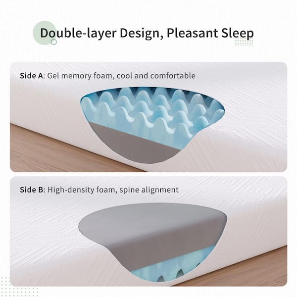 2 in. Gel Memory Foam Queen Mattress Topper Enhance Cooling Supportive