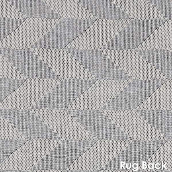 Sunnydaze Geometric Affinity Polypropylene Outdoor Patio Area Rug in Steel Blue - 8 x 11 Foot