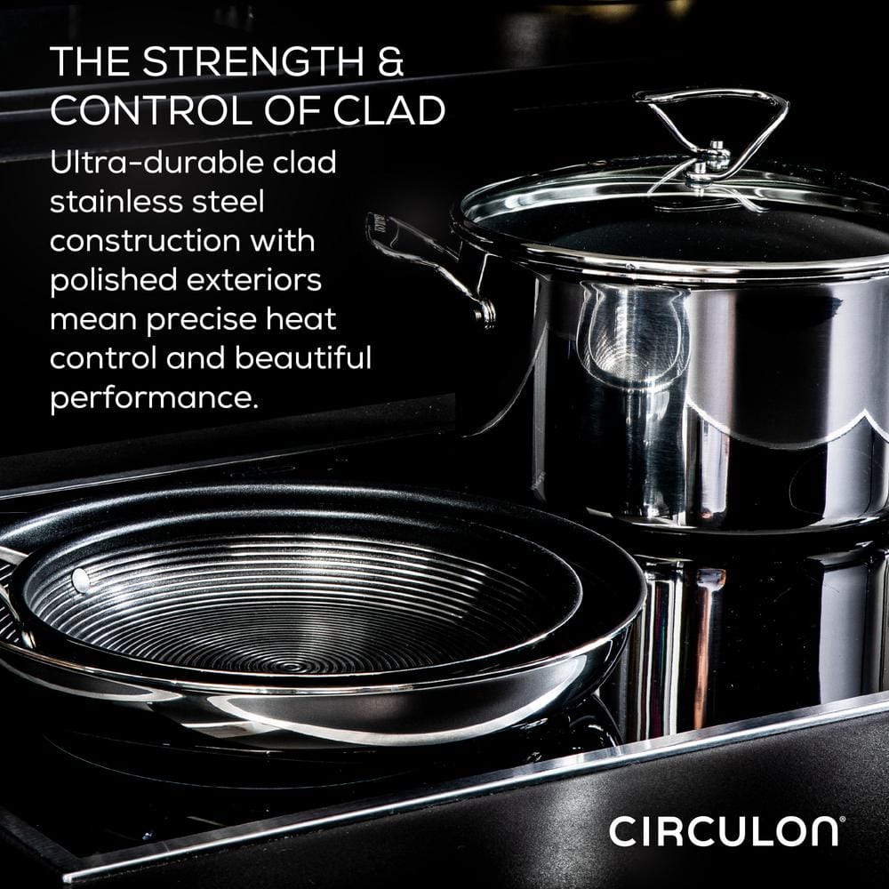 Circulon 14-Inch Stainless Steel Wok with Glass Lid