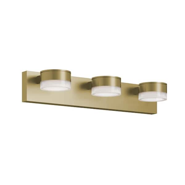 Emma 24 in. 3 Light Light Antique Brass LED Vanity Light