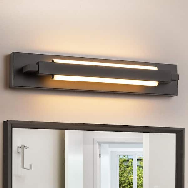 Rennnsan Kevin 1-Light Modern Linear Black Adjustable Integrated LED Bathroom Vanity Light