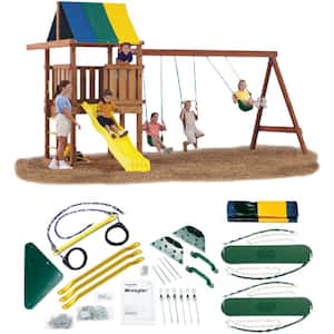 DIY Wrangler Custom Outdoor Playset Hardware Kit with Backyard Swing Set Accessories (Lumber and Slide Not Included)