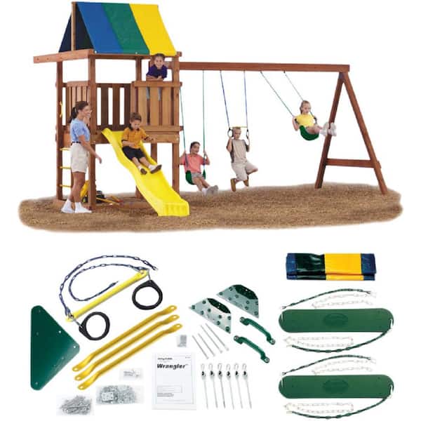 Swing-N-Slide Playsets DIY Wrangler Custom Outdoor Playset Hardware Kit with Backyard Swing Set Accessories (Lumber and Slide Not Included)