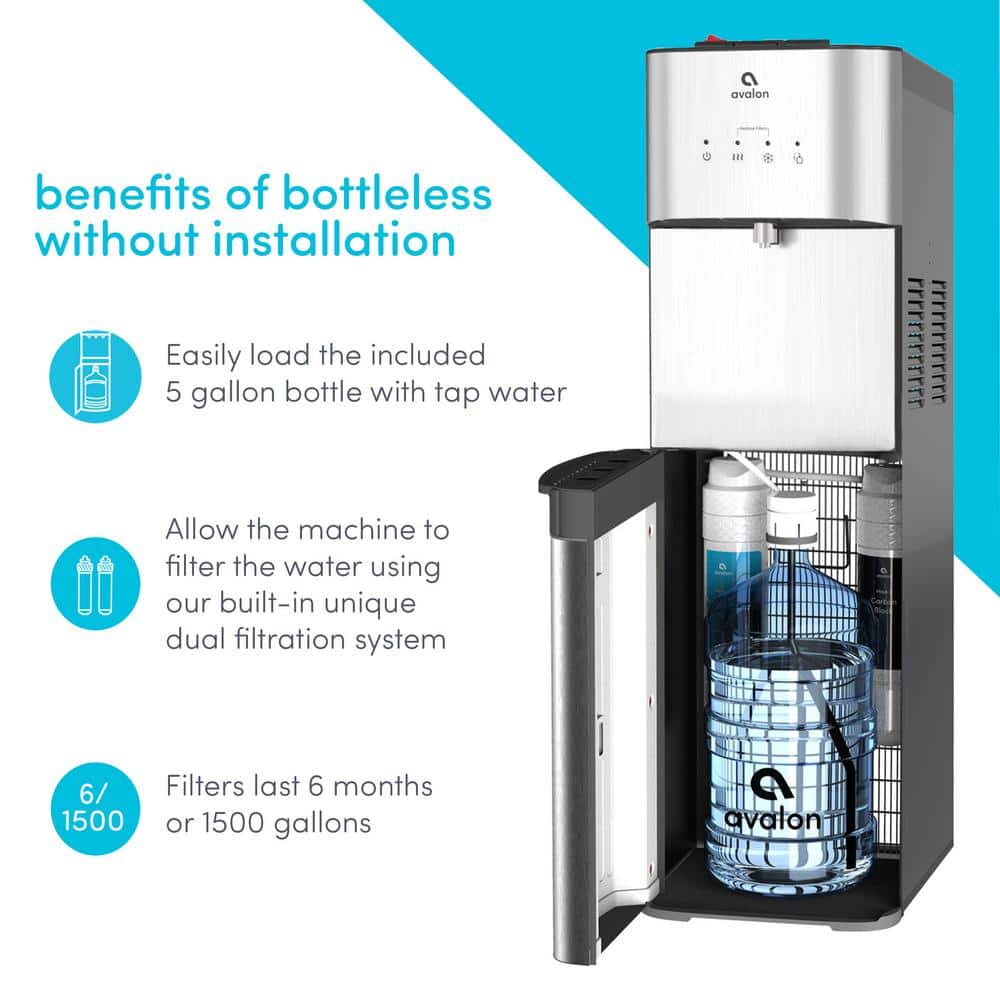 Avalon Stainless Steel Bottom Loading Water Dispenser with Filtration