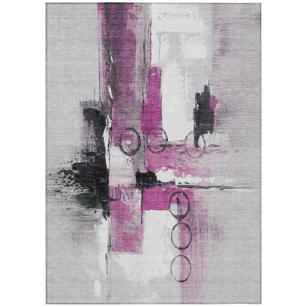 Chantille Machine Washable Indoor/Outdoor Abstract ACN2751 Pink 10 ft. x 14 ft. Area Rug