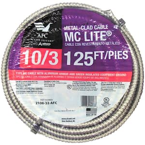 10/3 x 125 ft. Solid MC Lite Cable