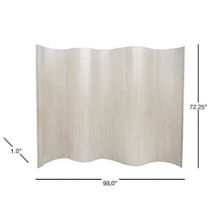 6 ft. Tall Bamboo Wave Screen - Rustic White