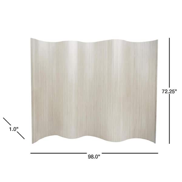 6 ft. Tall Bamboo Wave Screen - Rustic White