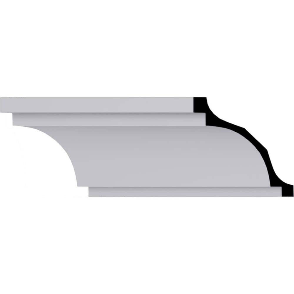 Primed Geometric Urethane Crown Moulding Sample, 12 in