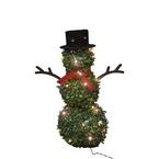 28 in. Topiary Snowman 40 Lights Knock Down