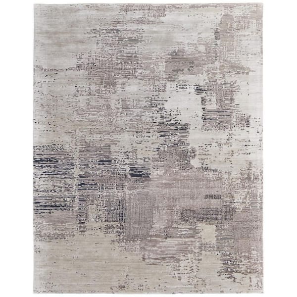 HomeRoots 4 ft. x 6 ft. Brown, Black, Tan Abstract Area Rug