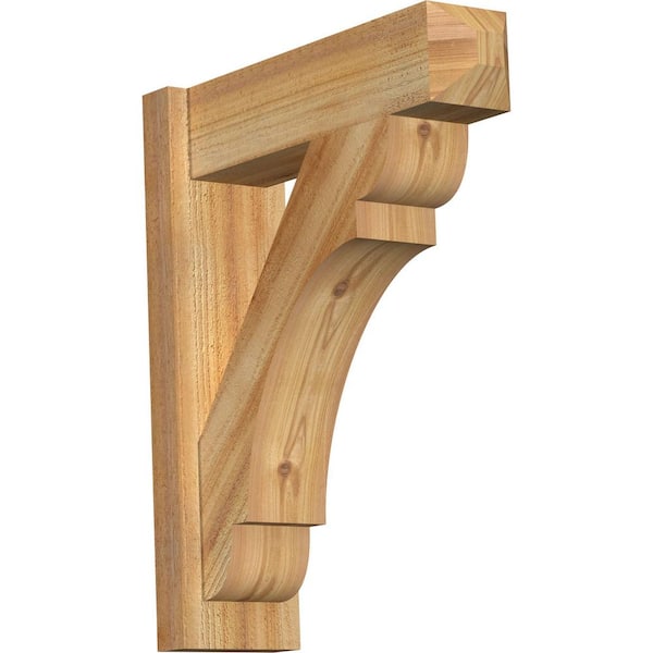 Ekena Millwork 6 in. x 24 in. x 20 in. Western Red Cedar Olympic Craftsman Rough Sawn Outlooker