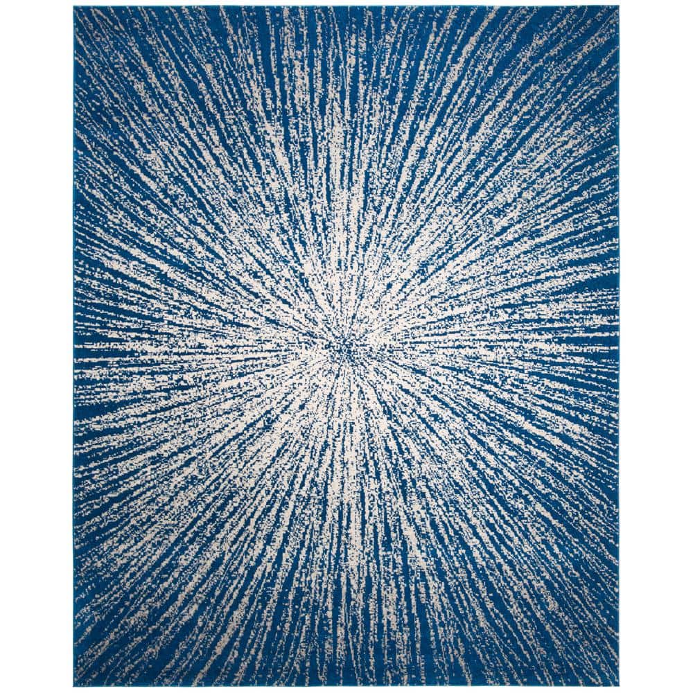 SAFAVIEH Evoke Navy/Ivory 9 ft. x 12 ft. Geometric Area Rug EVK228N9