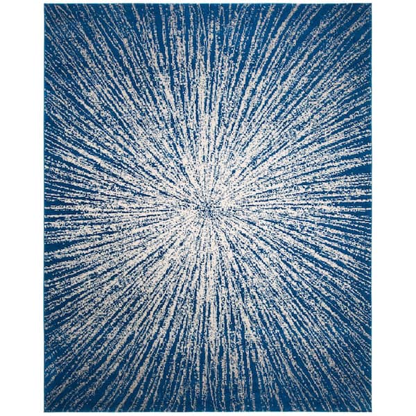 Evoke Navy/Ivory 9 ft. x 12 ft. Geometric Area Rug