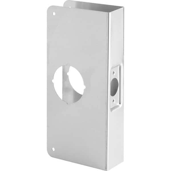 Prime-Line 1-3/4 in. x 9 in. Thick Solid Brass Lock and Door Reinforcer, 2-1/8 in. Single Bore, 2-3/8 in. Backset