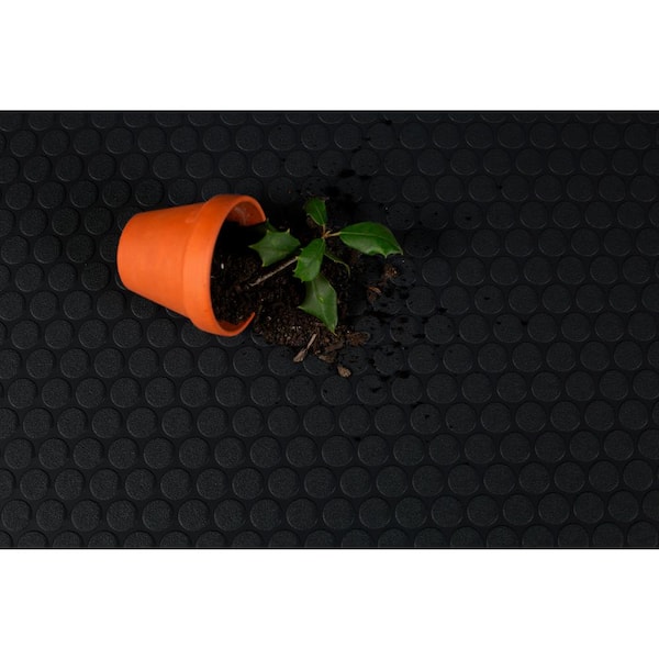 Trailer Flooring Midnight Black Small Coin Commercial Vinyl Sheet Flooring (8.5 ft. W x 25 ft. L)