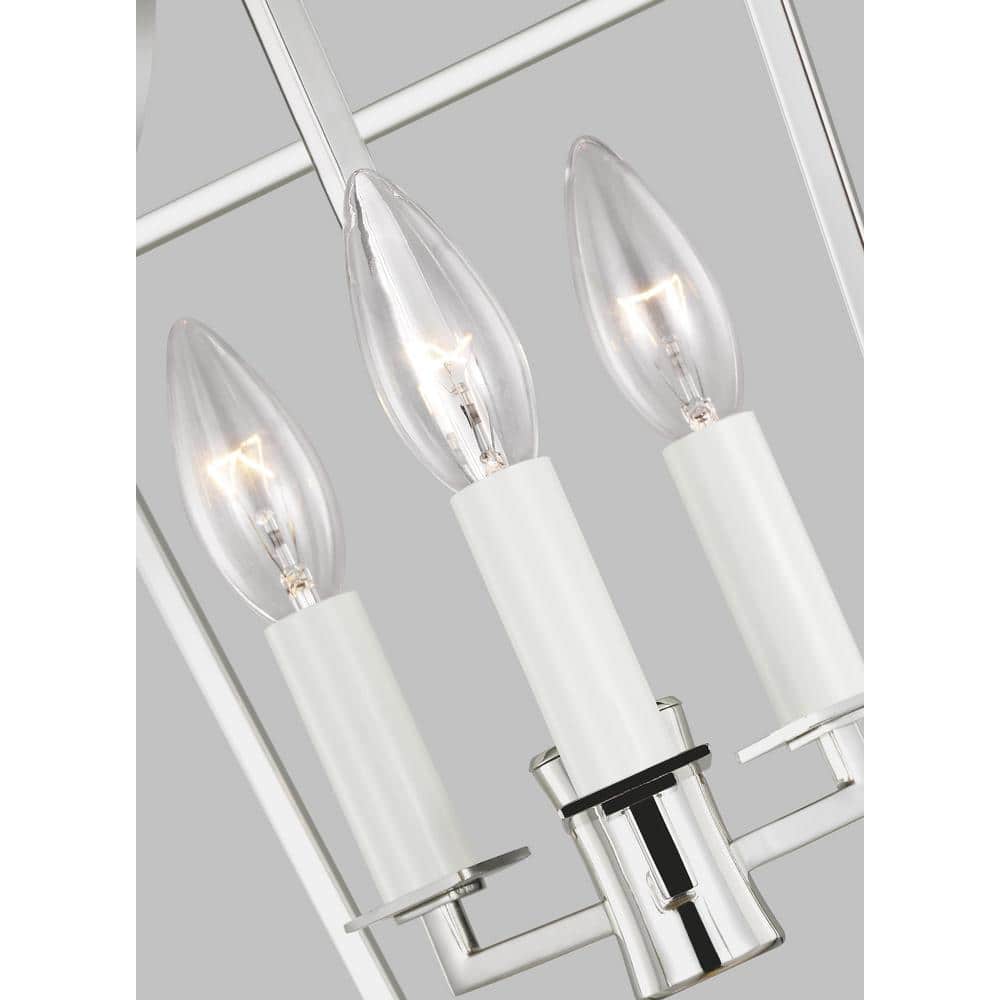 Southold Polished Nickel Mini Lantern with Brass Accents