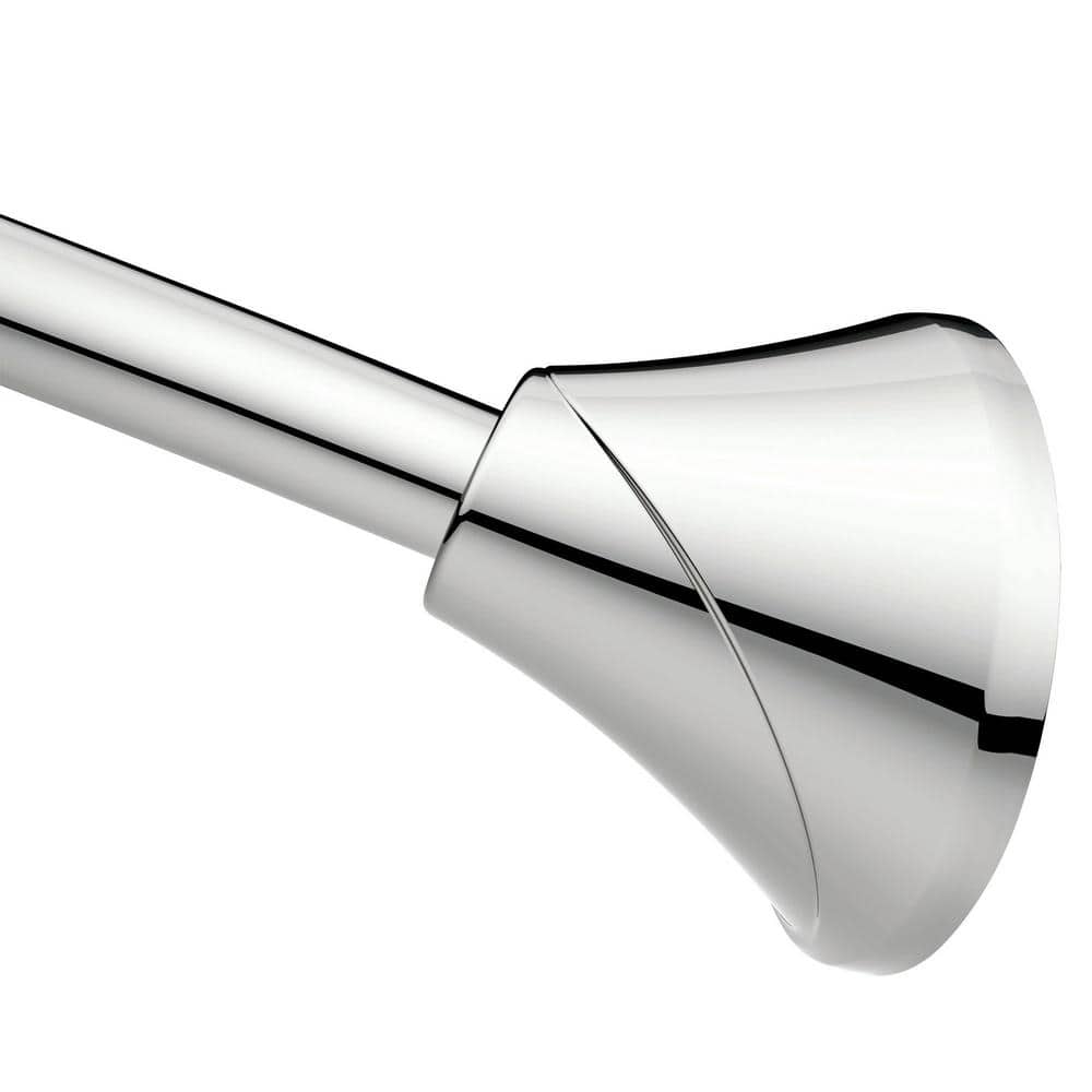 Adjustable Chrome Tension Curved Shower Curtain Rod