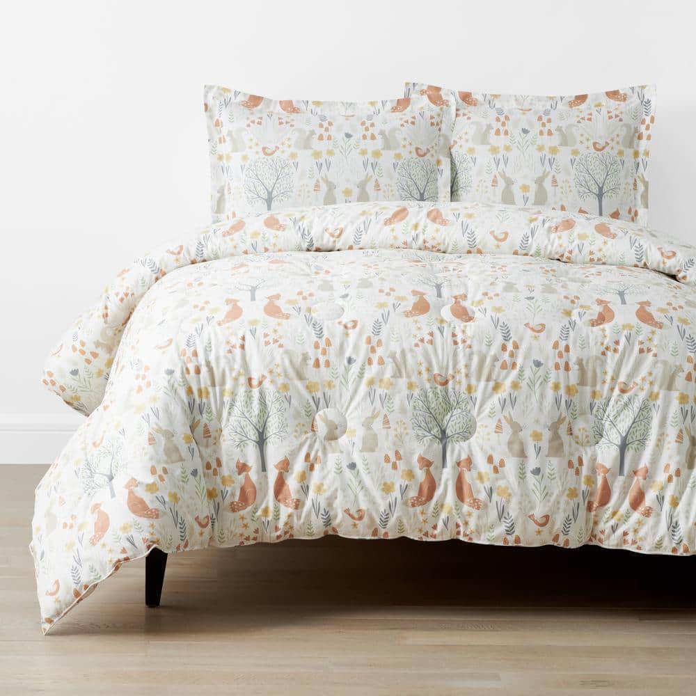 The Company Store Company Kids Forest Animals Ivory Multi Organic Cotton Percale Full/Queen