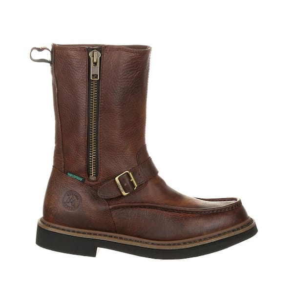 GEORGIA BOOT Men's Side Zip Waterproof Wellington Work Boot - Soft