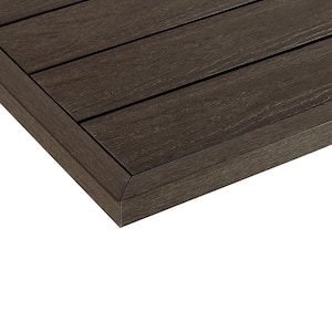 1/12 ft. x 1 ft. Quick Deck Composite Deck Tile Outside Corner Trim in Spanish Walnut (2-Pieces/Box)